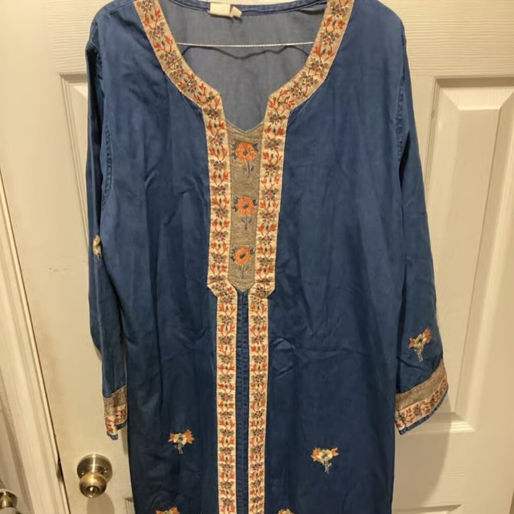 denim maxi dress